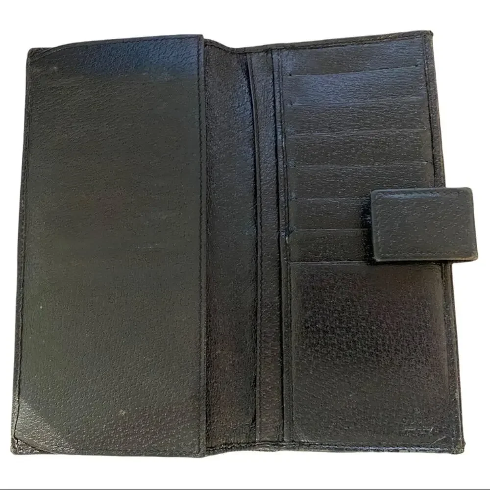 Gucci Authentic Signature GG Black Folding GG Wallet